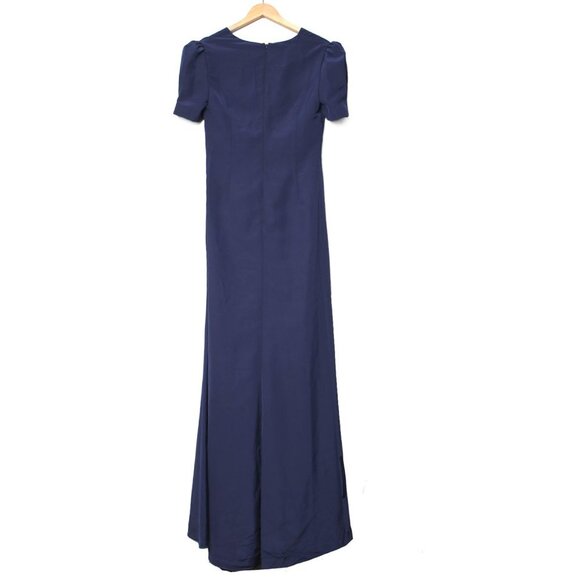 Ieena For Mac Duggal Navy Beaded Cutout Column Gown Plung Neck Sz 8 $458 - Picture 5 of 12